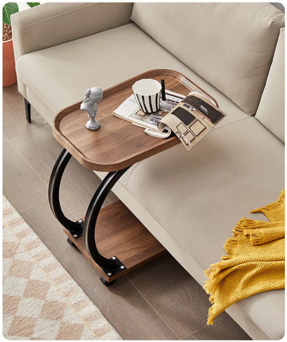 Mobile Wooden C-Table