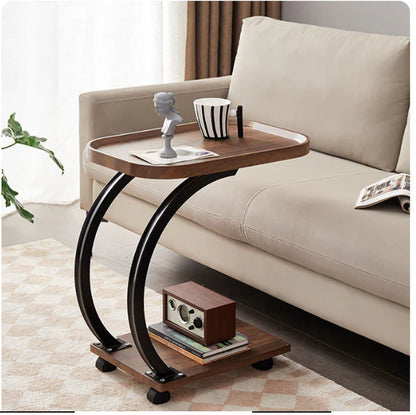 Mobile Wooden C-Table